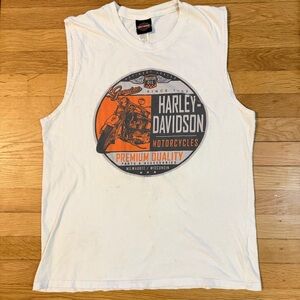 Harley-Davidson double sided biker tie with flawed stains